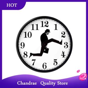 [Chandrae] Funny Walks Clock Classic Wall Watch Funny Walking Silent Mute Clock Home Dector