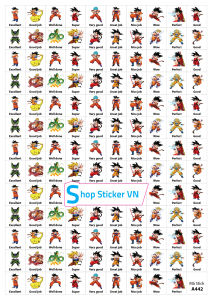 Sticker khen chữ Tiếng anh HÌNH SONGUKU - Combo 40k 5 tờ A4 x 129 sticker