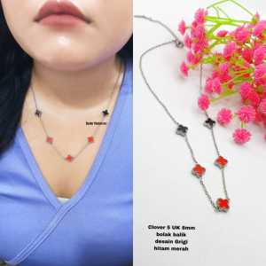 Kalung titanium Bunga  Kombi warna anti luntur dan anti karat(COD)
