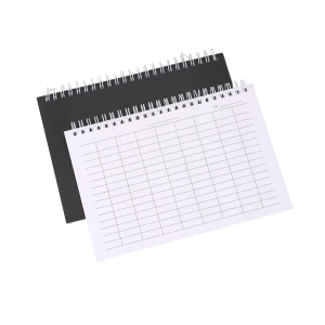 ECOCOKU Universal Line Pages Spiral Bound Notebook Blank Grid Sturdy Cover Inventory Log Book Detailed Record Form Horizontal Layout Multi-Purpose Notebook Tracking Time