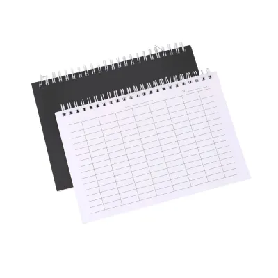 SKJK Sturdy Cover Spiral Bound Notebook Blank Grid Universal Line Pages Inventory Log Book Attendance Book Leather paper Accounting Ledger Notebook Tracking Time