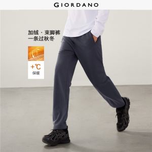 Giordano Men Fleece-lined elastic waist pants Free Shipping 18116002