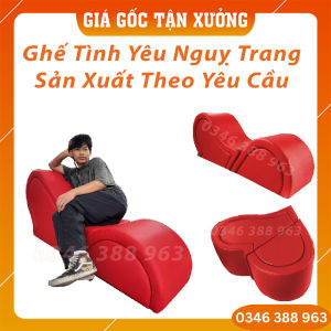 [Sản Xuất Theo Yêu Cầu] Ghế Tình Yêu Nguỵ Trang Màu Đỏ Ghế Tình Yêu Cao Cấp Hình Trái Tim (quà tặng đám cưới)