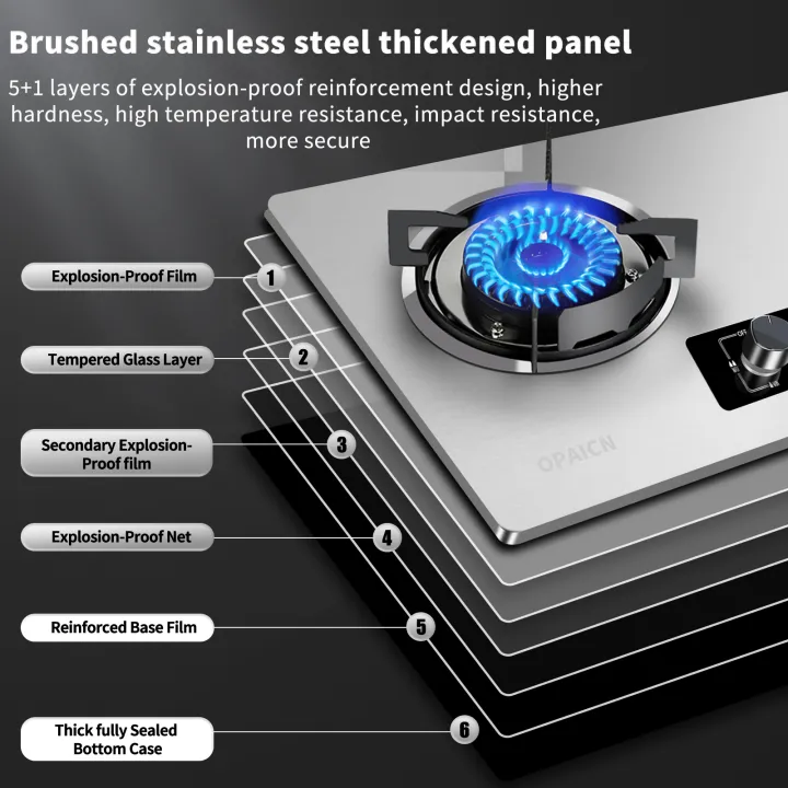 🔥🔥CHRIS OPAICN dapur stainless steel gas stove gas hob 2 burner gas ...