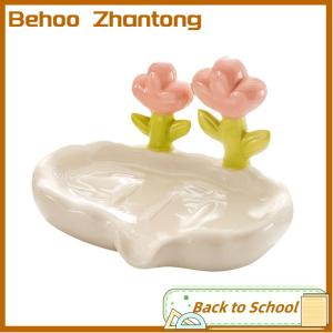 Behoo Sáng Tạo Hoa Xà Phòng Hộp Thoát Nước Non-Slip Xà Phòng Món Ăn Phụ Kiện Phòng Tắm Biển Trắng Xà Phòng Chủ Cho Nhà Tắm