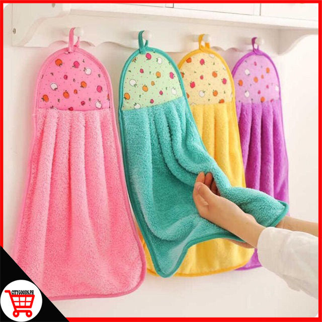 City Goods Soft Coral Velvet Hand Towels Kitchen Accessories Hanging Kitchen Towel Absorbent Dishcloths Bathroom Supplies | Lazada Philippines