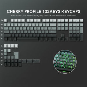 Wopier 132 Key cỏ biển Màu Xanh Lá Cây Pbt Double Shot Top In Tỏa Sáng Thông Qua phím có đèn nền Cho MX Bàn Phím Cơ 108 96 87 nj80 84 68 64 61