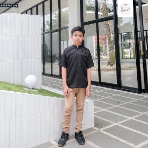 EmmaQueen - Baju Koko anak laki Terbaru Tara Lengan Pendek Premium Toyobo S/XXL Kancing Depan