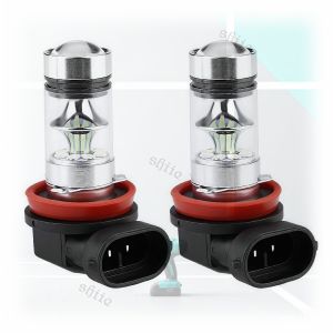 2Pcs H11/H8 LED Fog Bulbs – 4300K Yellow + 6000K White Super Bright DRL Ready 12V-24V Waterproof