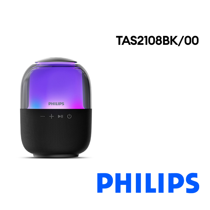 Philips TAS2108BK/00 Portable Bluetooth Speaker with Light Show