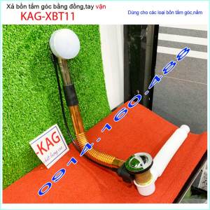 Xả bồn tắm góc KAG-XBT11 -Đồng Bộ xả vặn bồn tắm nằm bằng thau siêu bền dùng cho bồn góc 90cm-12m-15m-1-6m