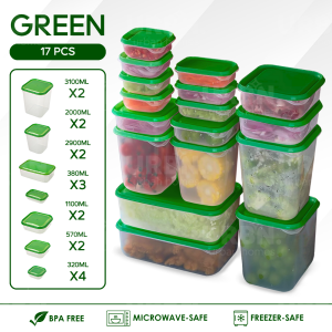 𝗨𝗥𝗕𝗔𝗡𝗛𝗢𝗠𝗘𝗦 17pcs BPA Free Microwave-Safe Food Storage Container Set | Reusable Plastic Tupperware Lunch Box Set with Lids | Freezer & Dishwasher Safe Meal Prep Containers for Kitchen Fridge Bento Leftovers Snacks Fruits & Vegetables