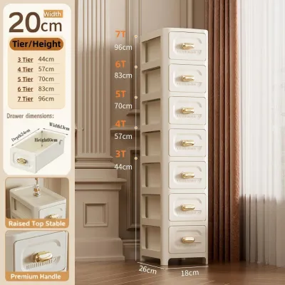 Drawer Storage Cabinet Slim Narrow Multi‑Tier Plastic Organizer Space‑Saving Multifunctional Household Storage Unit