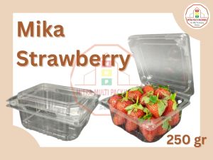 Tray Mika Strawberry kelengkeng leci 250 gr | Mika Buah Tebal