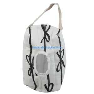 Kirilgu Travel Friendly Wet Wipe Storage Case Quilted Sturdy Cotton Storage Bag with Fashionable Stripe and Bowknot Detail Z1H5K