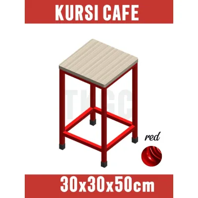 kursi kafe 30x30x50 cm besi dengan alas kayu lapis hpl