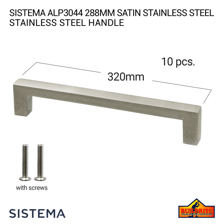 SISTEMAS32.ALP3044.288.SSS 10pcs 320 x 10 x 30mm Satin Stainless Steel ...