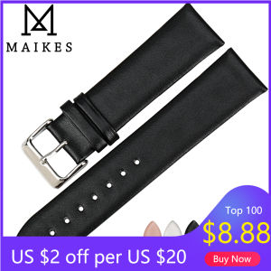 MAIKES New Watch Accessories Thin Watchbands 16 18 19 20 22 mm Genuine Leather Watch Strap For DW daniel wellington Watch Band2026