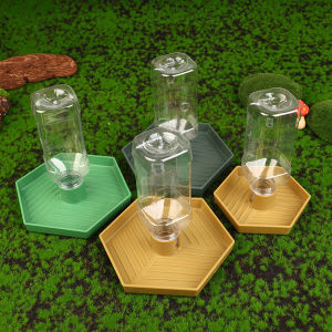 BJ🔩🔧🔗 Loài bò sát nước trung chuyển Bát thực phẩm trung chuyển chai nước cho loài bò sát Pet lớp phủ chống trượt nước tự động Dispenser cho Thằn Lằn