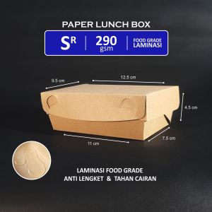 Paper Lunch Box S Isi 100/50/25 Lembar Kotak Makan Ukuran S Laminasi Tebal 290 gsm Paper Kraft Coklat Food Grade