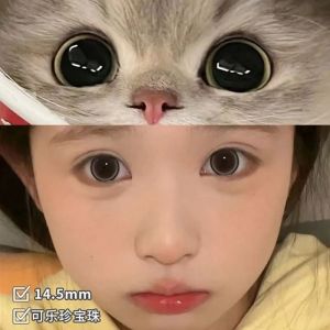 Fashion Glasses(6months)0-800 Degree Daily Colored Eyes with Power(Loose Piece)naturally Enlarge Your Eyes Hot Sale Big Eyes Love Eyes Black Brown Ultraviolet-proof 超大无辜感可乐珍宝珠美瞳半年抛 新款纯欲可爱女学生 fashion glasses 眼镜