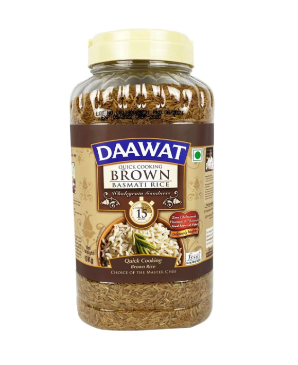 Daawat Quick Cooking Brown Basmati Rice Diet Diabetic Rice 5kg {Made in