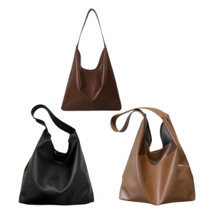 กระเป๋าใต้วงแขนกระเป๋าสะพายไหล่ลุคสบาย PU เปิดประทุนกระเป๋าถือสตรีความจุมากแบบย้อนยุคสำหรับการเดินทางประจำวัน