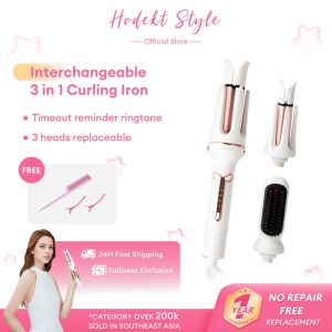HODEKT 5 In 1 Hair Curler Hair Straightening Comb Ceramic Automatic Curler Iron Fast Heating Curling