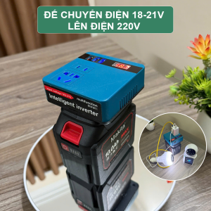 [BÁN CHẠY] Đế Chuyển Đổi Nguồn PIN 18V-21V Lên Điện 220V Bộ Chuyển Đổi 21V Lên Điện 220V Sử Dụng Cho PIN Chân Phổ Thông Makita 4cm