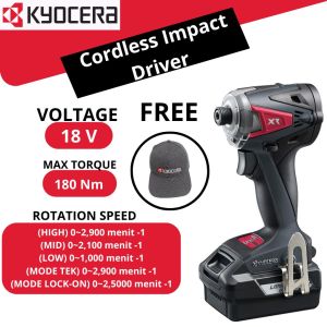 Kyocera DID-10Xr Mesin Obeng Bit Baterai Cordless Impact Driver Did10Xr