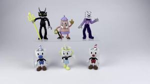 3.6-4 inch Cuphead action figurine Mugman adventure game model cake decoration