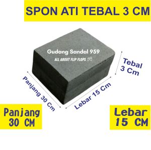 SPON ATI / BUSA ATI / SPON EVA TEBAL 3 CM WARNA HITAM UKURAN 15 X 30 CM UNTUK BANTALAN AMPLAS TARGET PANAHAN DAN KERAJINAN PERAHU KARET DLL