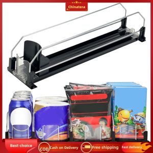 [Chinatera Malll] Soda Can Dispenser Automatic Pusher Glide Beer Bottle Beverage Organizer Drink Holder Self-Pushing Soda Can Organizer for Refrigerator