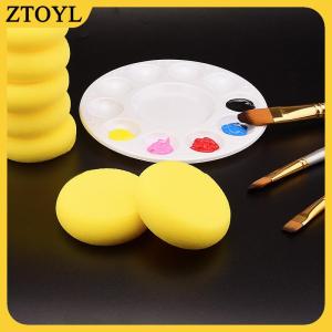 ZTOYL 10Pcs Trẻ Em Của Sơn Vòng Tổng Hợp Màu Nước Nghệ Sĩ Bọt Biển Cho Bức Tranh Thủ Công Gốm Vàng Vòng Bánh Miếng Bọt Biển