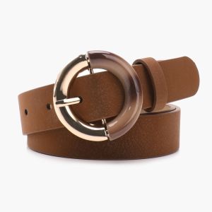 DOOUR Khóa loại hợp Thắt lưng thời trang Khóa vòng tròn gradient Thường ngày Thắt lưng giả da Thanh lịch Da PU Dây lưng trang trí Dành cho phụ nữ