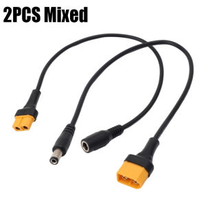 2PCS XT60 Male/Female To DC5521 Connector 20AWG Copper Core Cable for Motorcycle Battery Adapter FPV Display Power Supply Solar Panel