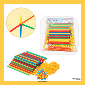 WE PLAY พร้อมส่ง ตัวต่อหลอด 100 ชิ้น Straw Buliding Block ตัวต่อ 4 มิติ ของเล่นปลายเปิด ของเล่นเสริมพัฒนาการ