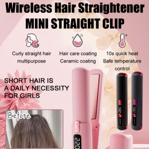 Rechargeable wireless hair straightener Wireless and convenient Long-lasting battery life Dual-purpose for curling and straightening Hair straightening with one comb Air bangs inward buckle without creases Negative ion portab