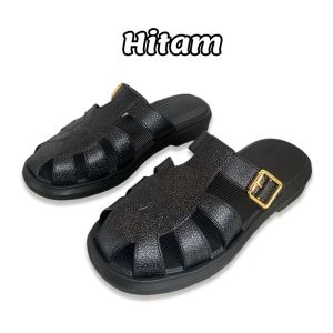 Sandal wanita elegan terbaru korea kekinian premium Sendal wanita jelly cewek perempuan gunung flat casual karet empuk