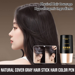 Natural Cover Gray Hair Stick Hair Color Pen Portable Temporary Quick Coverage Hair Pen One-Time Fast Dyeing Hair Hair Coloring Stick