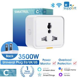 SMATRUL EWeLink APP 16A Smart Home Plug UK/US Universal Socket Universal Plug WiFi Travel Adapter Conversion Outlet Power Monitor Timer APP Voice Works With Alexa Google Home