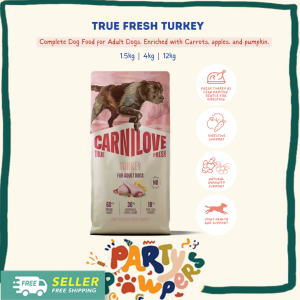 Carnilove True Fresh Dog Kibbles -  ONLY Fresh Meat Chicken fats and meat free Grain and Potato Free Complete Diet | 1.5kg/4kg/12kg
