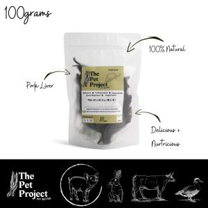 ตับหมูอบแห้ง Dehydrated Pork Liver 50/100 กรัม ขนมหมาเเมว ตับหมู 100%