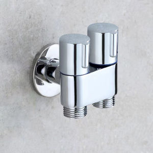 Van Nước 2 Cổng Ra Chữ H Inox 304 Và Bộ Vòi Xịt Vệ Sinh Tăng Áp Tay Gạt Chia Nước Bồn Cầu Máy Giặt