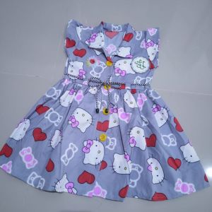 Dress anak karakter motif 1 2 tahun cewek perempuan gaun kancing motif HK Tsum"