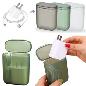 WAPKTY With Cover Data Cable Storage Box Transparent PP Cable Wire Container Box Dustproof Mobile Phone Charger Box