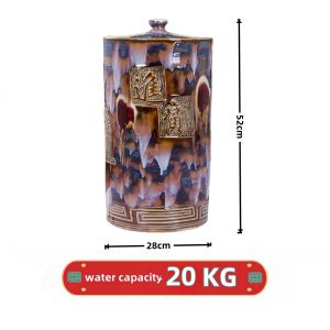 rice storage container 25kg/50kilos Ceramic clay jar with Lid Moisture-Proof Bring In Wealth and Treasure kitchen canisters jars rice keeper Rice Bucket  rice despenser 10kg