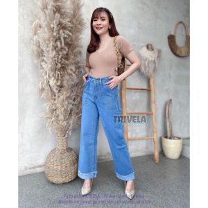 TRIVELA -(FREE BELT)  ZIYA CULLOTES / KULOT ZIYA / KULOT ZIIYA JEANS WANITA / KULOT KANTONG TEMPEL ROLL UP / ALICE ROLL UP