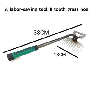 Daywalker 11/4 Teeth Weeding Uprooting Tool Multi Purpose Kalaykay for Garden Grass Remover Tool Grass Rake Weeding Rake Grasping Raking Loosen Soil Harrow Clean Leaves Weed 