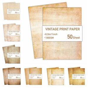 MIRELAE 50Pcs A4 Size Letter Paper Double Sided Paper Material Writing Sheet Classic 50 Sheets Note Sheet Handmade Journal
